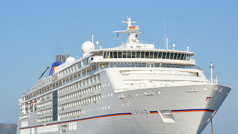An exterior shot of Hapag-Lloyd's Europa 2 // © 2015 Valerie Chen