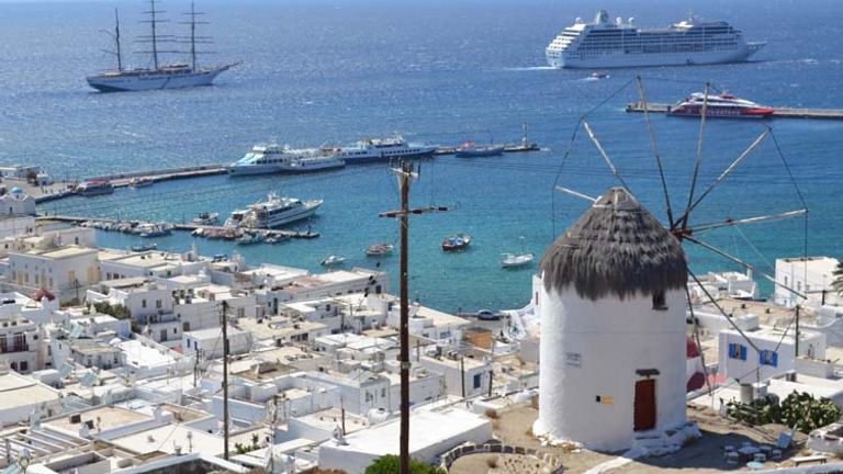 Mykonos’ windmills were originally constructed by the Venitians in the 16th century. // © 2013 Skye Mayring