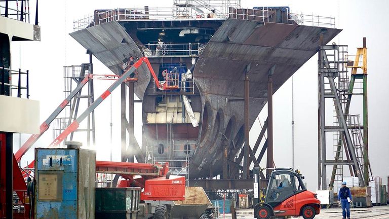 MSC Meraviglia, shown here under construction, is part of the cruise line’s major expansion.