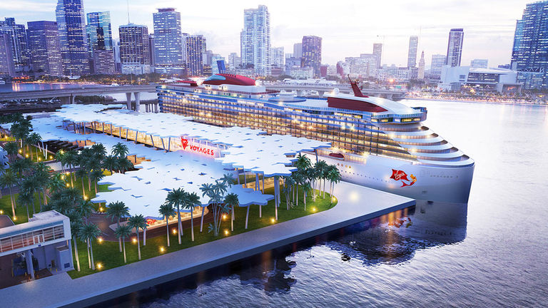 Virgin will dock at an all-glass structure in Miami.