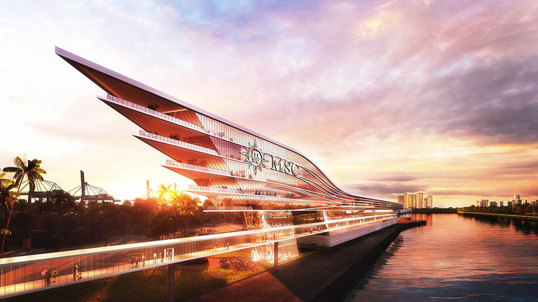 MSC Cruises’ new terminals feature futuristic design elements.