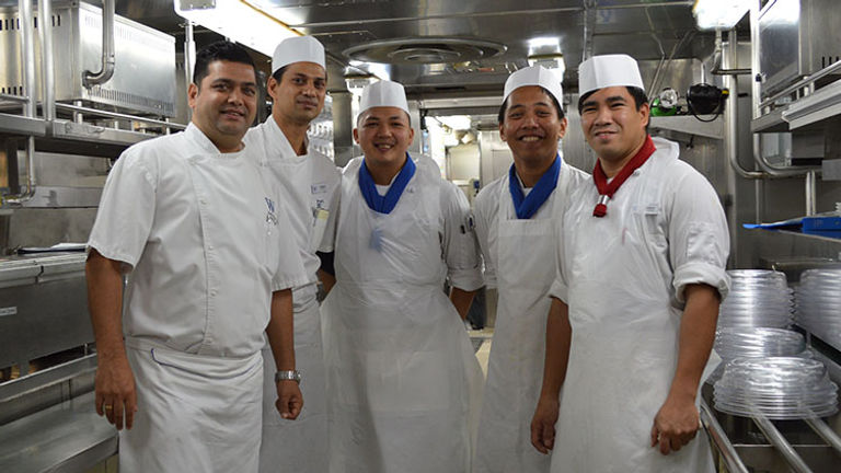 Some of the talented culinary staff onboard Star Legend, including Dimri (far left). // © 2016 Valerie Chen