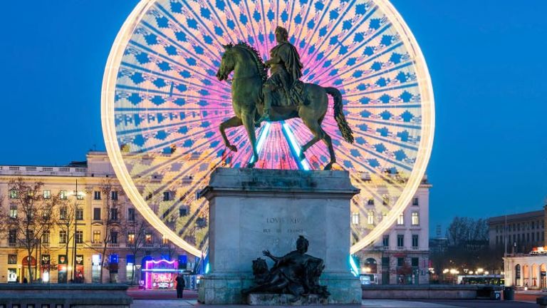 Lyon’s Place Bellecour, with its statue of King Louis XIV // © 2015 iStock