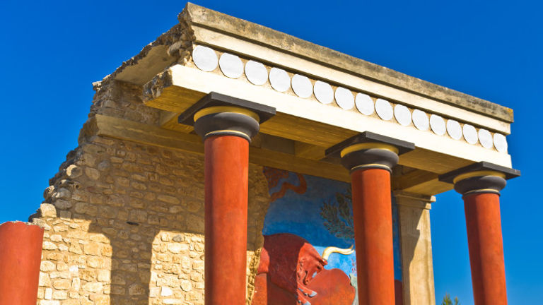 The partially reconstructed ruin of Knossos on Crete dates back to 7000 B.C.// © 2016 iStock
