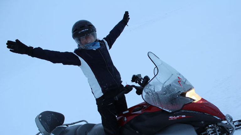 A snowmobile tour is an easy add-on to itineraries that include the Langjokull glacier. // © 2014 Discover Iceland