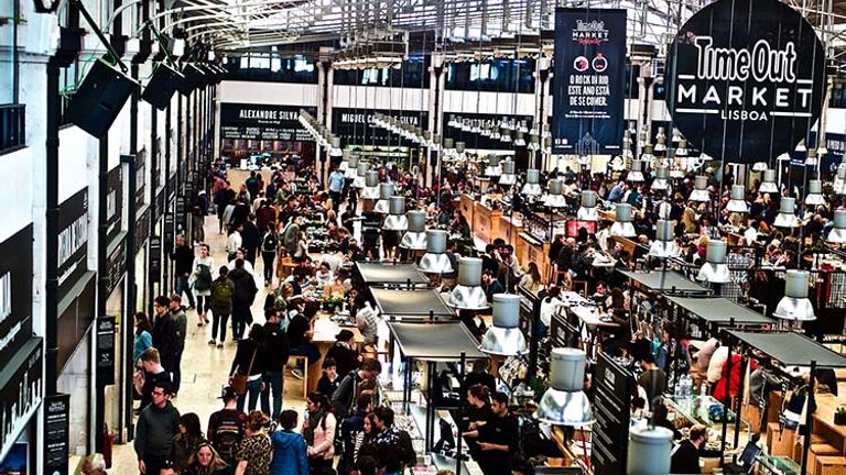 Time Out Market Lisboa (Mercado da Ribeira) features more than 40 carefully curated restaurants and shops. // © 2018 Creative Commons user pedrosimoes7