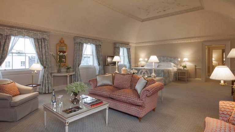 The Lord Monck Suite features painstakingly restored original rococo plasterwork and views of The Merrion’s private gardens. // © 2015 The Merrion
