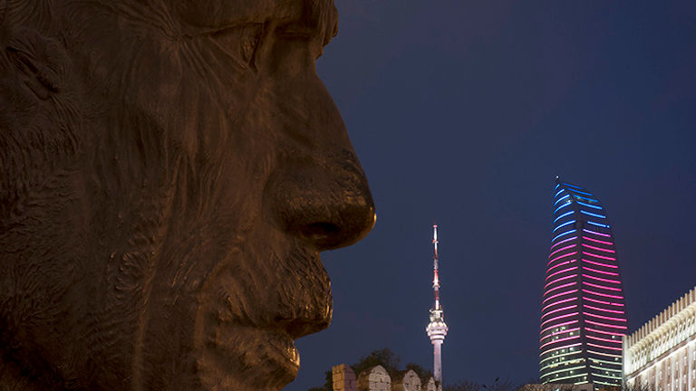 The Flaming Towers are among the many new architectural highlights of Baku, Azerbaijan. // © 2015 Mark Edward Harris