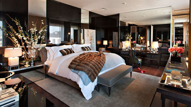 The bedroom inside the penthouse // © 2015 Ararat Park Hyatt Moscow