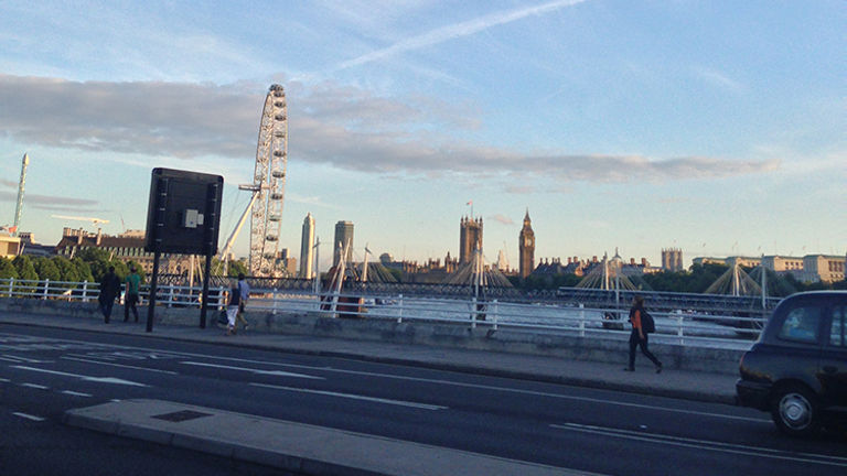 See London in every direction from the Waterloo Bridge. // © 2015 Melissa Karlin