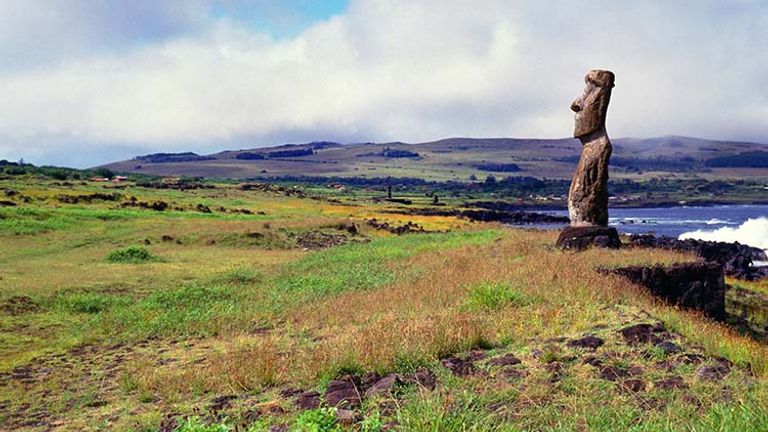 Easter Island lures the well-traveled with its 887 extant monumental statues, called moai, created by the early Rapa Nui people. // © 2014 Thinkstock 