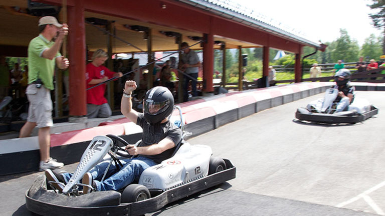 Go-kart races are a big hit at Hunderfossen Family Park.  // © 2018 Creative Commons user zero_org
