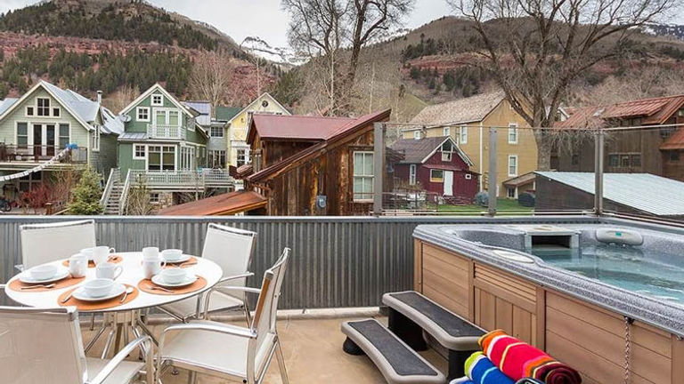This four-bed, four-bath Telluride home sleeps 10 and begins at $1,474 a night. // © 2015 HomeAway