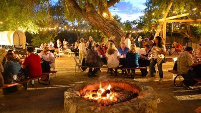 During this year’s Global Travel Marketplace West (GTM West) opening reception at Tanque Verde Ranch Resort, sponsored by Visit Tucson, travel agents and suppliers gathered together for a traditional “dude ranch” experience in Tucson.  // © 2015 J. Martin Harris Travel & Leisure Photography