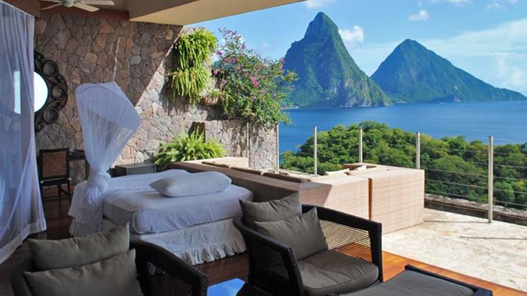 The guestrooms at Jade Mountain Resort provide some of the most beautiful views of St. Lucia. // © 2014 Skye Mayring