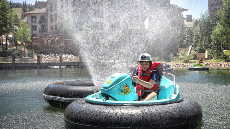 Kids will love the bumper boats at Copper Mountain. // © 2017 Tripp Fay