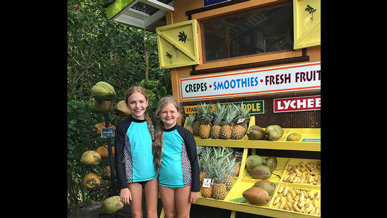 The girls loved visiting roadside fruit stands for Nutella crepes and fresh fruit. // © 2017 Natalie Stevenett