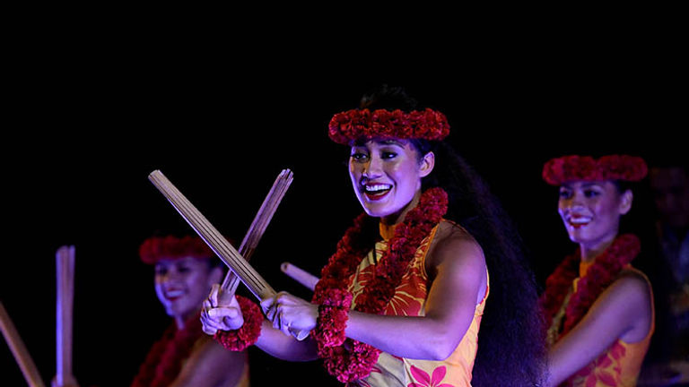 Ka Waa, the new luau from Aulani, a Disney Resort & Spa, tells the story of Hawaiian history and culture through music and dance. // © 2017 GentryDisney Destinations