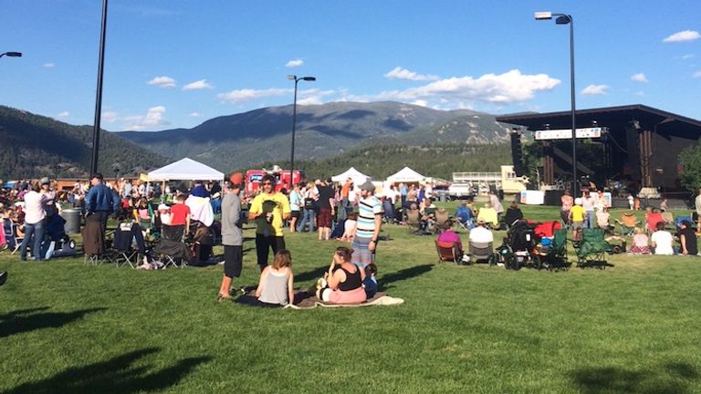 During the summer months, the Music in the Mountains series brings live performances to Big Sky's Town Center Park.  // © 2015 Chelsee Lowe