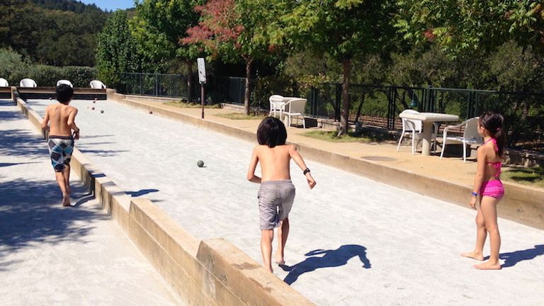 Guests of all ages can play bocce ball on one of four regulation courts. // © 2015 Zorianna Kit