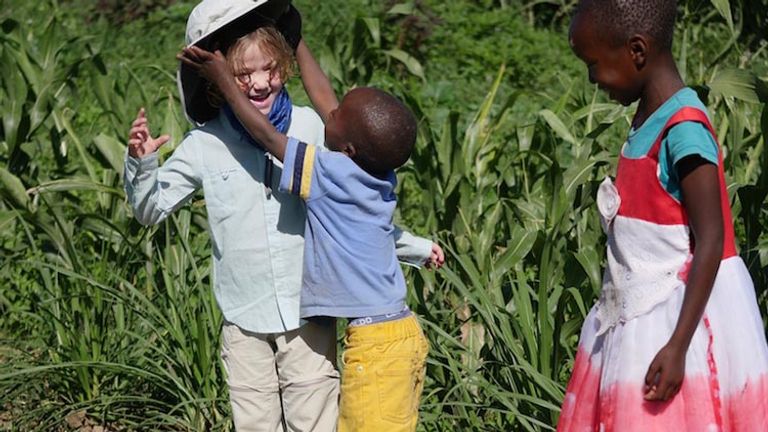 Throughout the trip, kids on tour have a chance to interact with local kids. // © 2016 Sarah Pittard