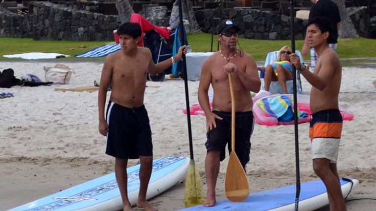 Kona Boys teaches stand-up paddleboarding in Kailua-Kona. // (c) 2012 Mindy Poder