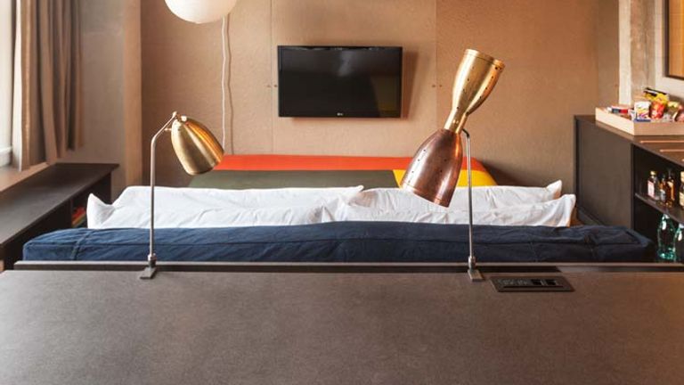 When designing the rooms, L.A.-based design firm Commune drew inspiration from Rudolf Schindler’s West Hollywood residence. // © 2014 Spencer Lowell
