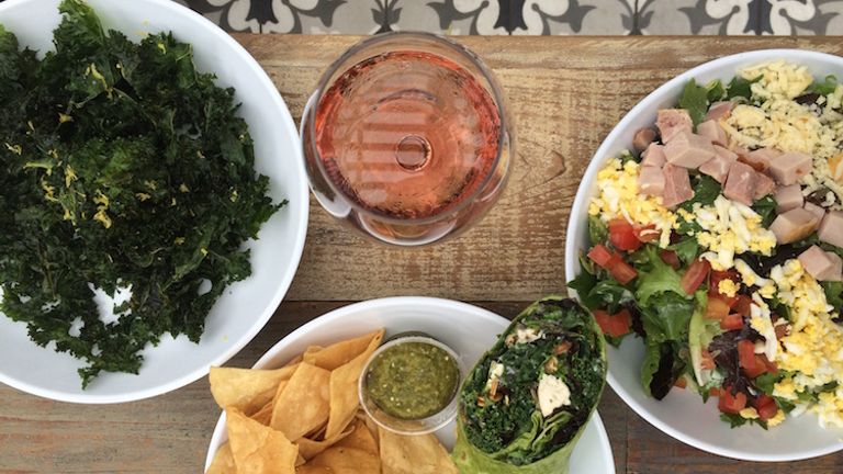 Before happy hour and dinner service begins, Outpost Restaurant offers a light menu of snacks, including salads and wraps. // © 2015 Chelsee Lowe