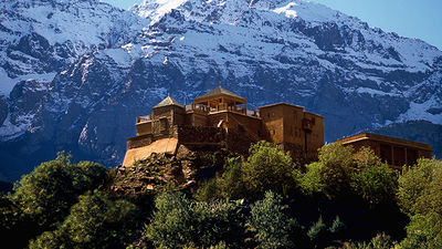 National Geographic’s “unique lodges of the world” collection comprises 24 boutique hotels, including the pictured Kasbah du Toubkal resort in Morocco, with a commitment to sustainable tourism. // © 2015 Kasbah du Toubkal/National Geographic Unique Lodges of the World