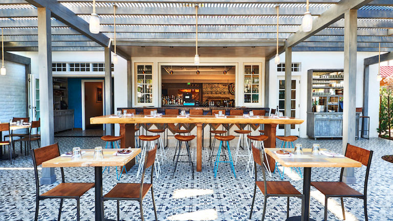 A Santa Barbara twist on international street food and beautiful decor draw locals and guests to the on-site Outpost Restaurant. // © 2015 Silas Fallstich