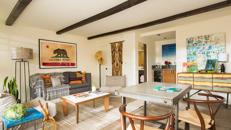 Some parlor suites at The Goodland add a separate living room with a pull-out sofa. // © 2015 John Ellis