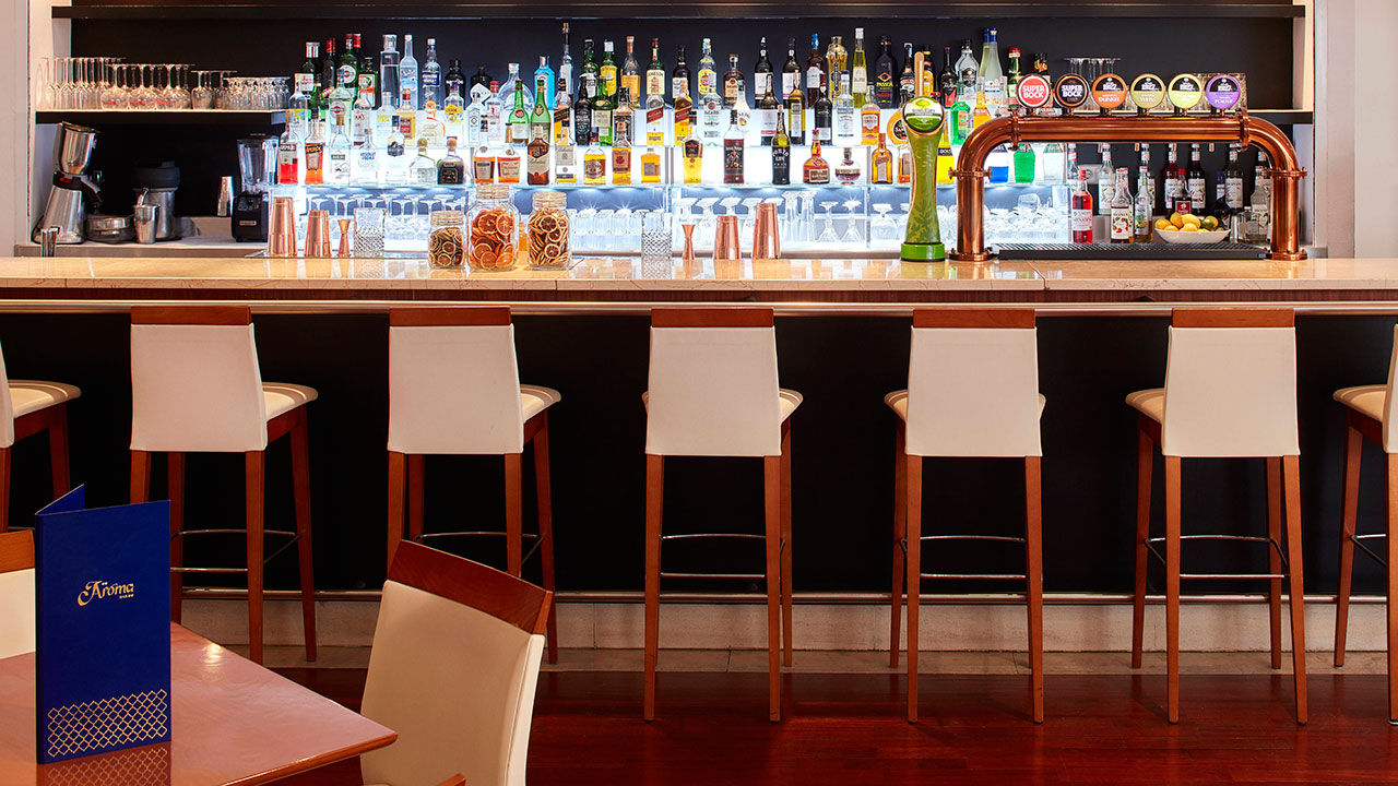 Aroma Bar & Lounge offers clients a laid-back environment to dine, enjoy small bites and specialty drinks.