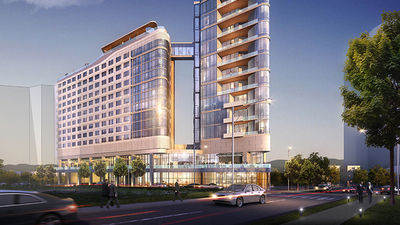 At Virgin Hotels Nashville, set to open fall 2016, glass features enable guests to experience Nashville from above. // © 2015 Virgin Hotels/Blur Workshop