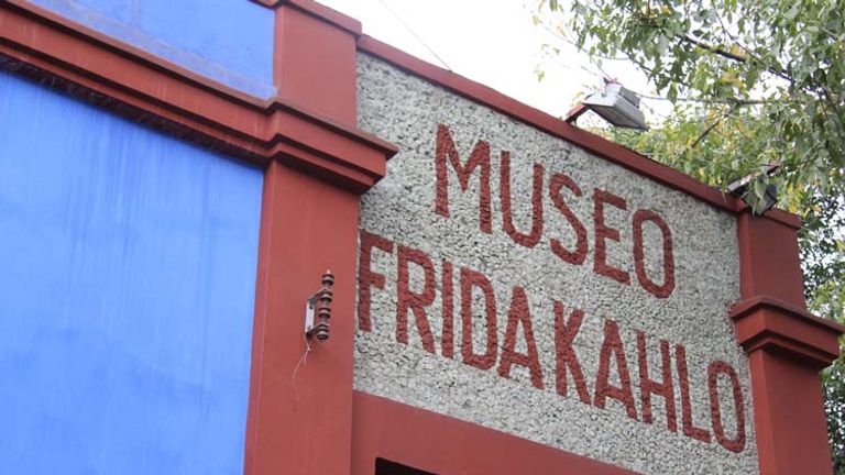 Another collection of artwork by Frida Kahlo and Diego Rivera can be found in the Museo Frida Kahlo, also known as La Casa Azul, or The Blue House. // © 2014 Mark Chesnut