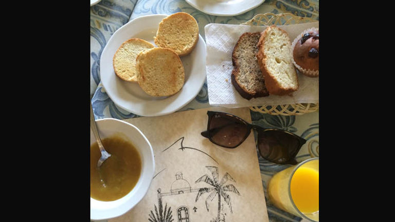 The Vasquez family runs the quaint property, and fresh-baked breads and homemade jams and juices are among morning snacks at the on-site El Delfin restaurant. // © 2015 Chelsee Lowe