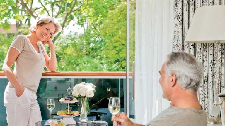 Balconies are available on most ships. // © 2013 Uniworld Boutique River Cruise Collection