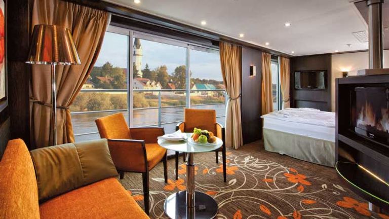 The interior of a Royal Suite on the Avalon Visionary // (c) 2014 Avalon Waterways