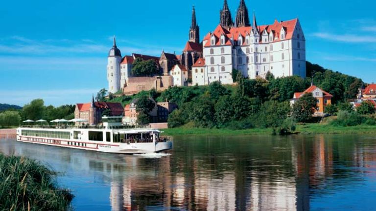 A Viking ship on the Elbe River // © 2015 Viking River Cruises