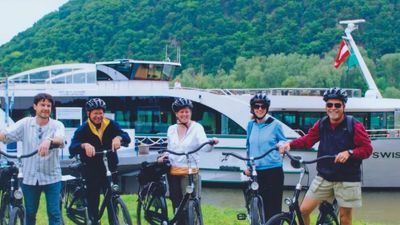 Tauck delivers experiences beyond guests' expectations, such as the Swiss Jewel cycle near Durnstein, Austria. // © 2015 Tauck