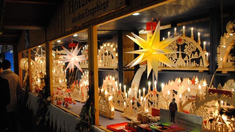 Germany's Christmas markets are well-known for their stunning decorations and visitors are well-served to visit at least a few at night. // (c) 2013 Janeen Christoff