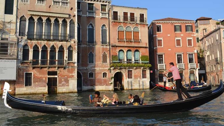 An essential Venice experience is a gondola ride on the Grand Canal. It can cost $100-$130 depending on the time of day. // © 2013 Skye Mayring