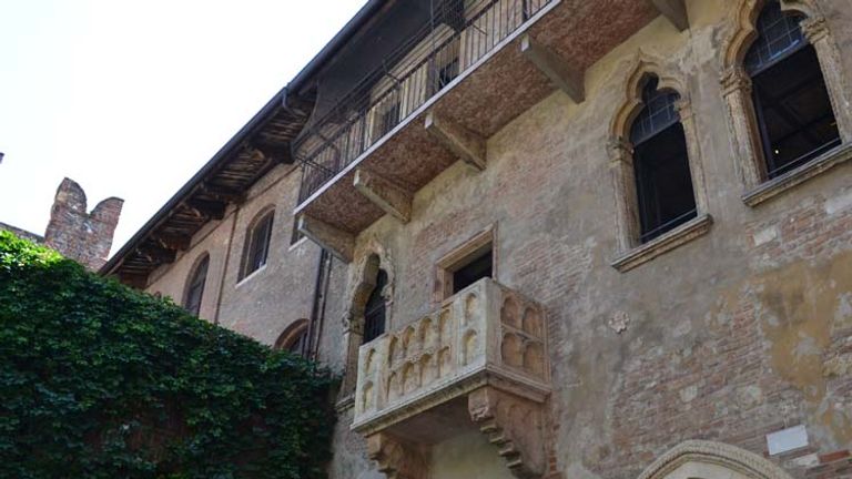 Juliet’s Balcony is a must-see stop for visitors to Verona. // © 2013 Skye Mayring