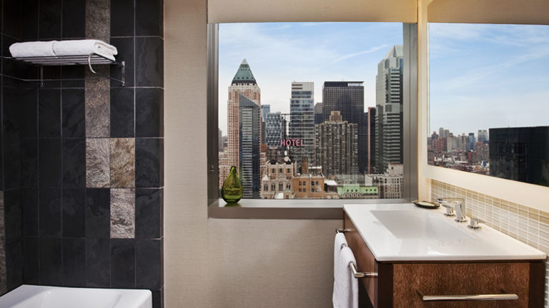 Bathrooms now feature the Westin Heavenly Shower II, an eco-friendly rain shower. // © 2016 The Westin New York at Times Square
