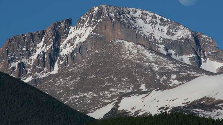 Rising more than 14,000 feet, Longs Peak attracts mountain climbers from around the world. // © 2017 Rocky Mountain National Park