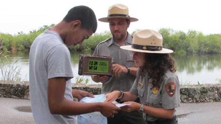 A GPS Geocache Trail invites guests to locate hidden caches. // © 2014 Everglades National Park