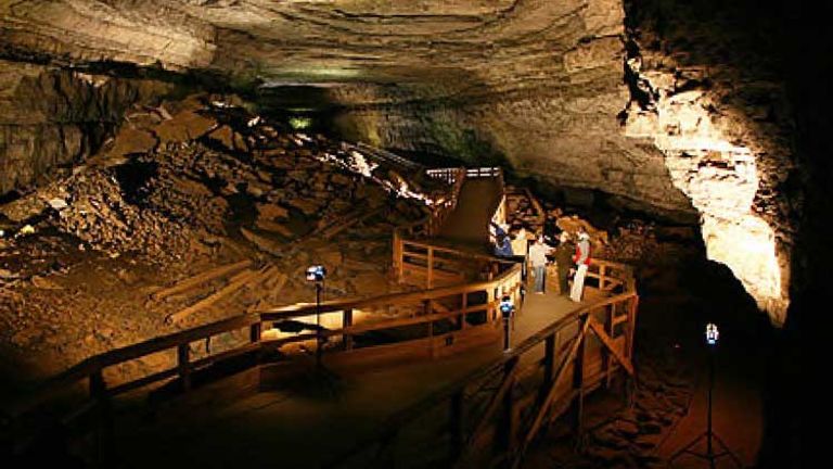 You'll need lanterns to navigate the passageways at Mammoth Cave National Park. // © 2014 Mammoth Cave Park