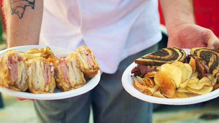 At the Hey!... You Gonna Eat or What? food truck, order the Spicy SXSW Reuben as well as the Shiner-Bock-beer-battered Monte Cristo. // © 2015 Hey!... You Gonna Eat or What?