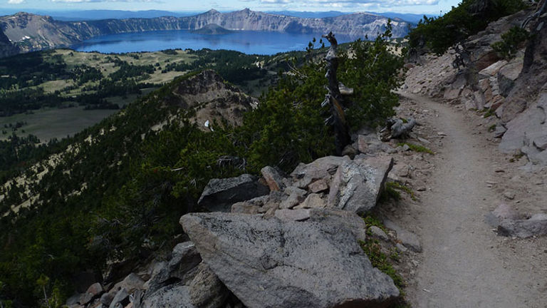 The Mount Scott trail takes hikers up to 9,000 feet to the summit of Mount Scott, an ancient and extinct volcano. // © 2016 Creative Commons user sfgamchick