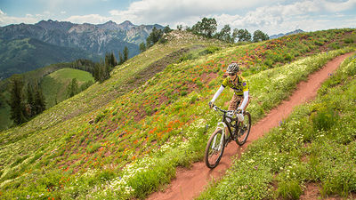 Park City, Utah, welcomes guests during the summer with trails such as the Wasatch Crest Trail, perfect for mountain biking and taking in sights. // © 2014 Park City Chamber/Convention and Visitors Bureau