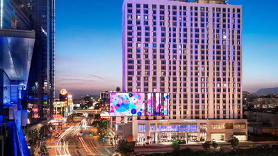The recently opened Courtyard and Residence Inn L.A. Live in downtown Los Angeles is Marriott’s first dual-branded hotel on the West Coast. // © 2014 Marriott